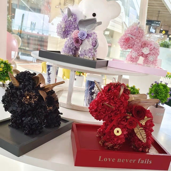 Flower Unicorn in Acrylic Case - Full Coverage