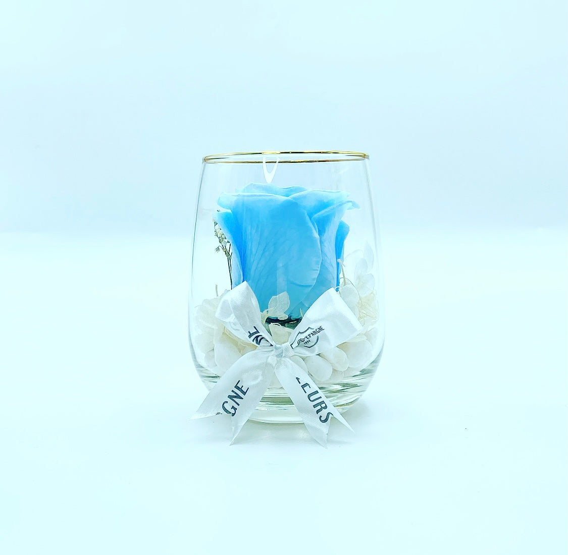 One Love in Round Glass Vase