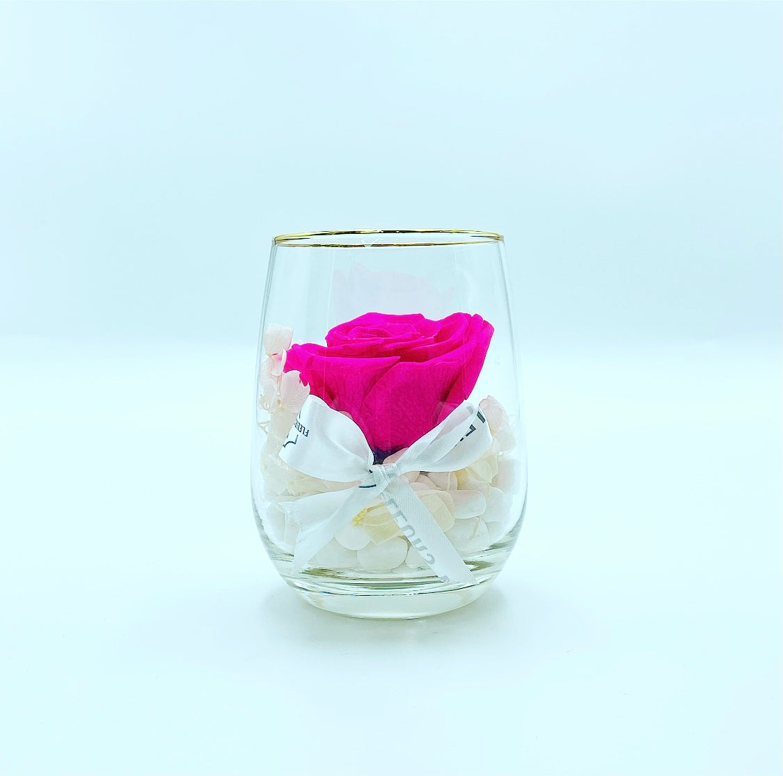 One Love in Round Glass Vase