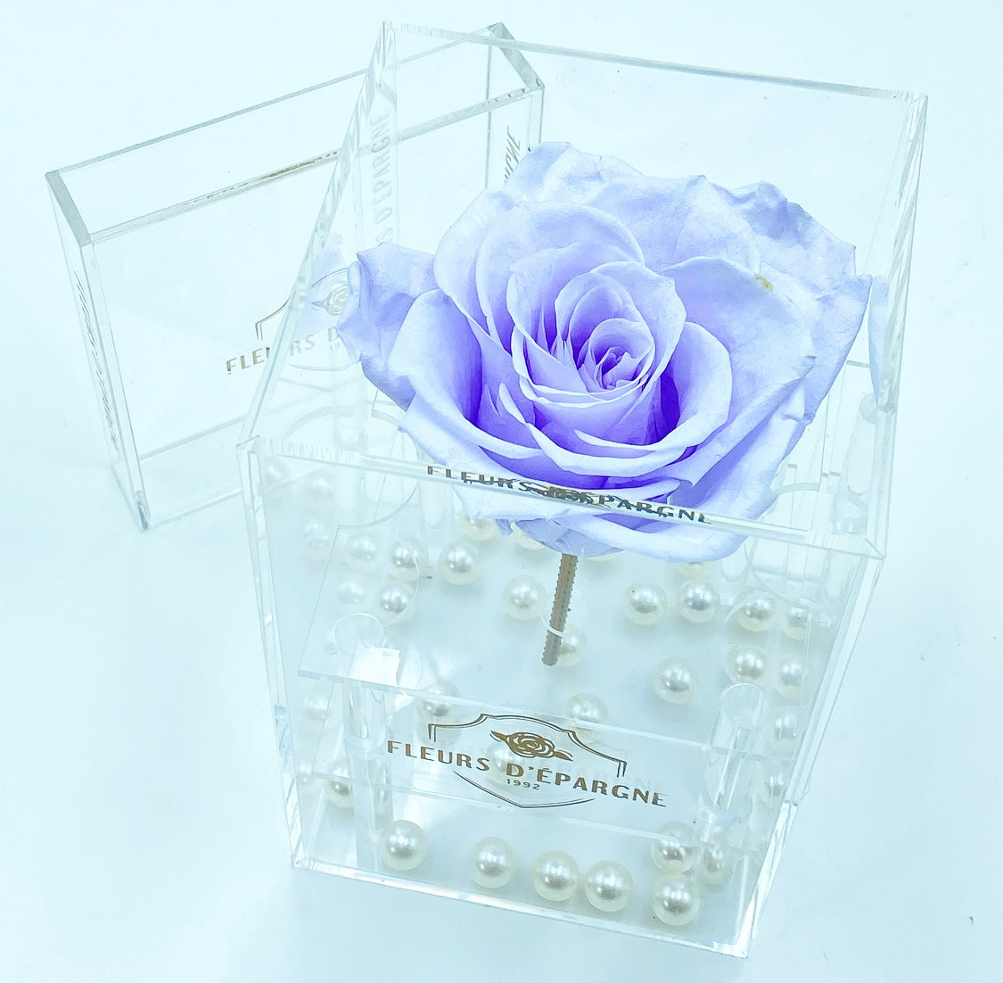 Purest Crystal Box with Long Stemmed 3 Year Rose