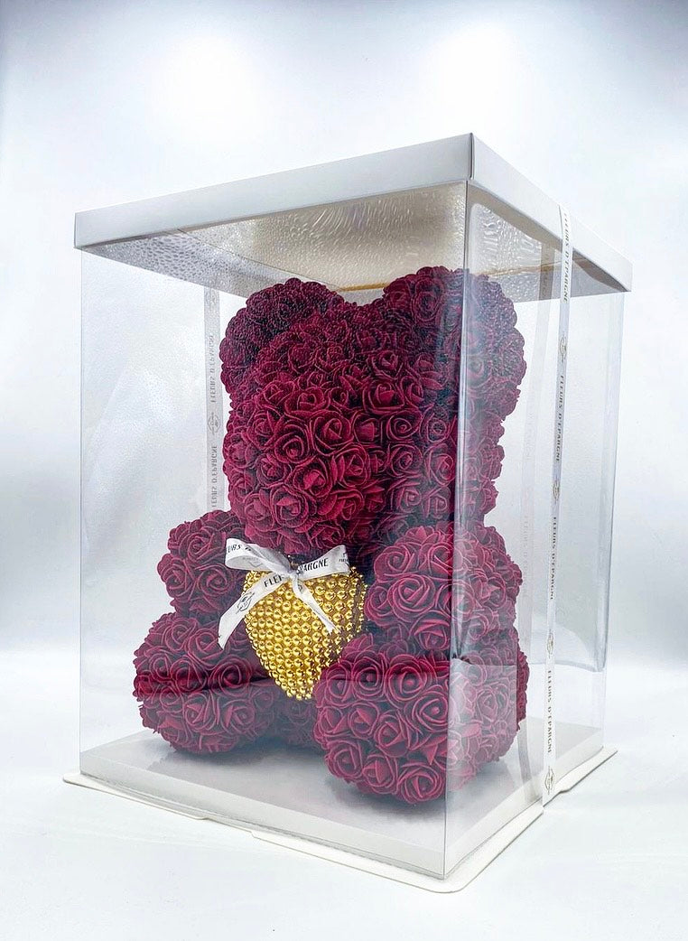 Pearl Heart Luxe Foam Rose Bear