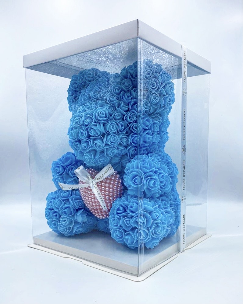 Pearl Heart Luxe Foam Rose Bear