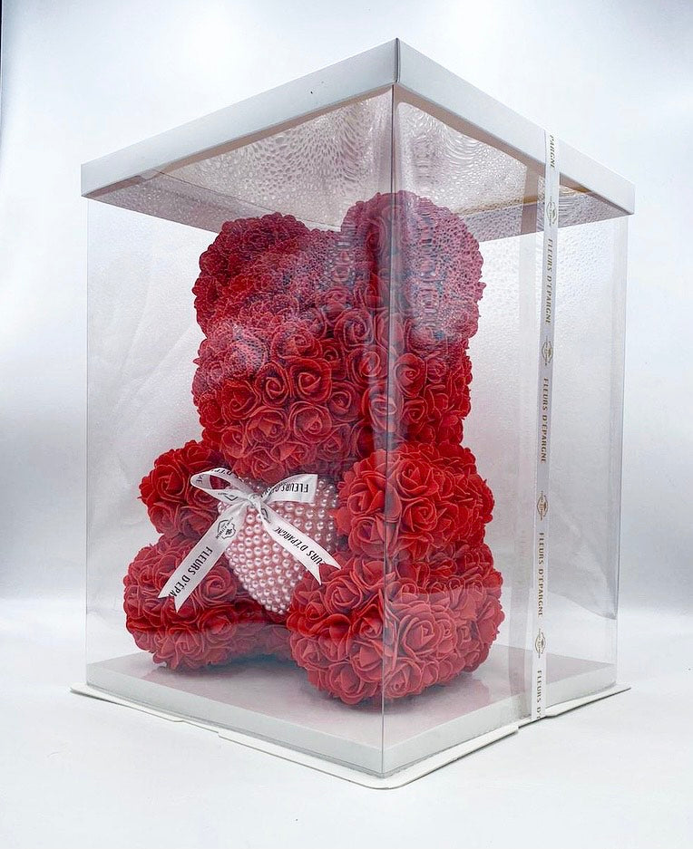 Pearl Heart Luxe Foam Rose Bear