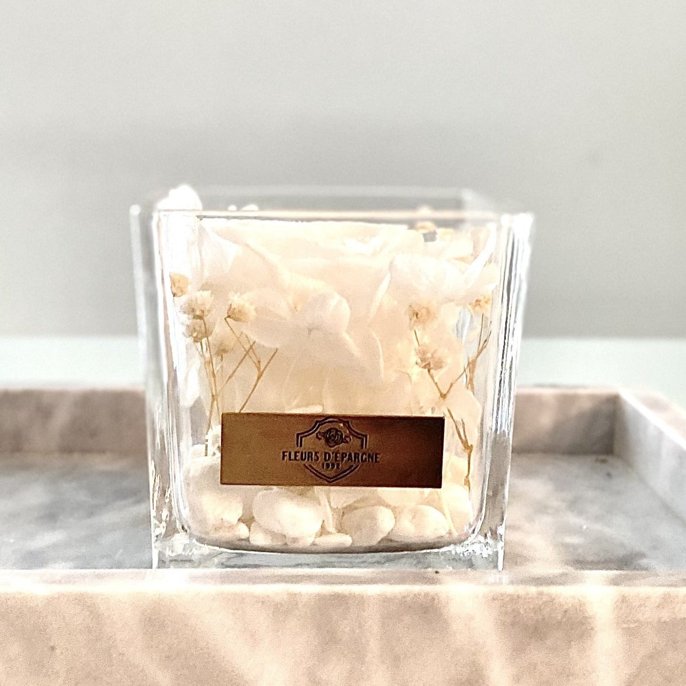 One Love in Square Glass Vase