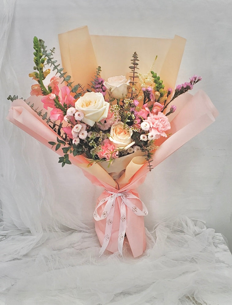 Buy Baby Breath & Roses bouquet for only $149 at Flowers to Korea