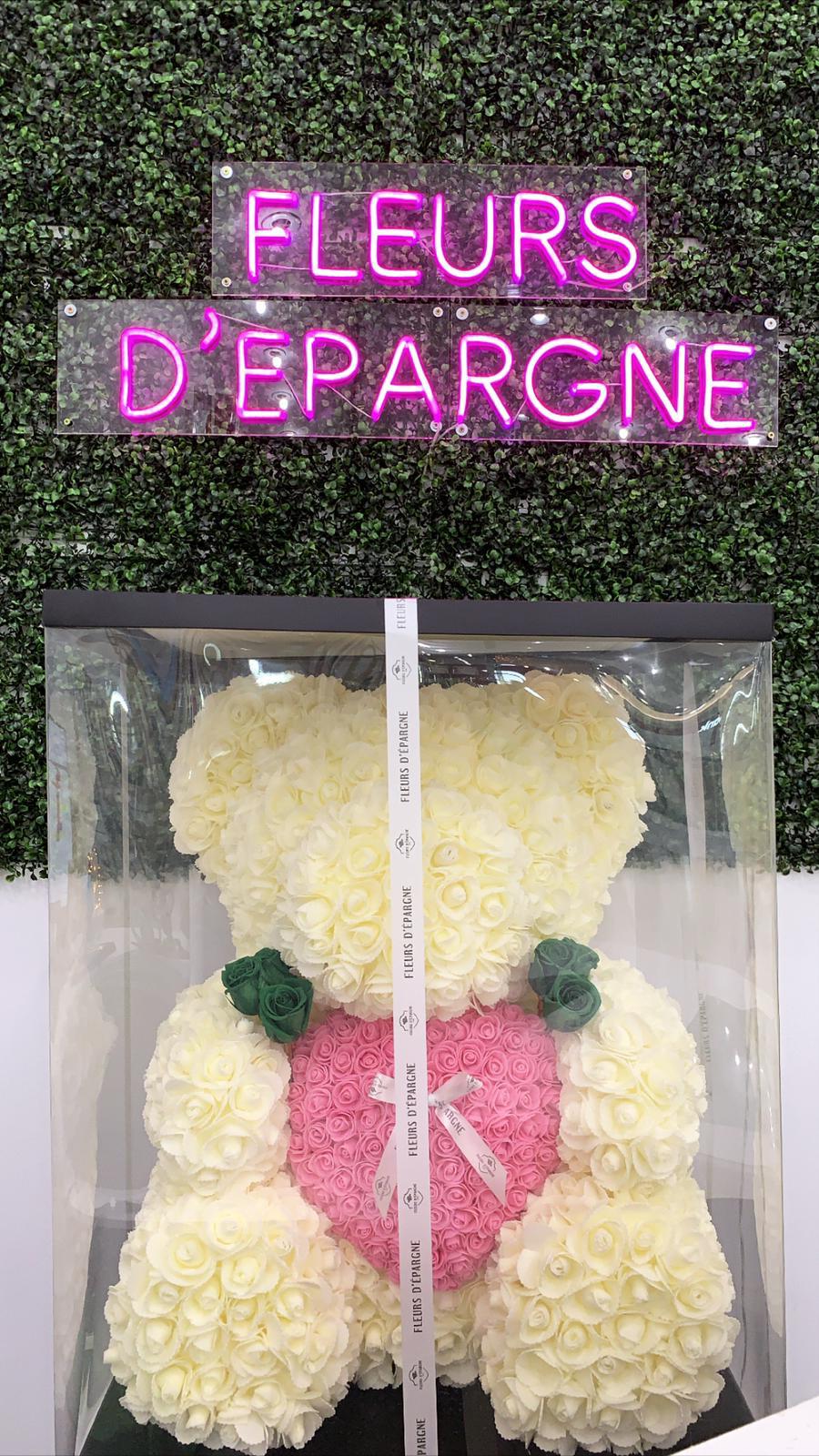 King-Size Luxe Foam Rose Bear