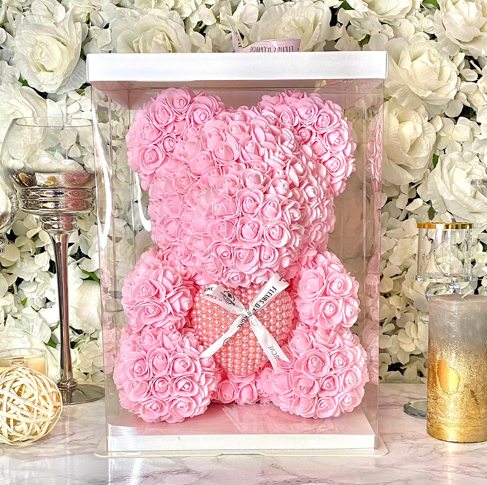 Pearl Heart Luxe Foam Rose Bear