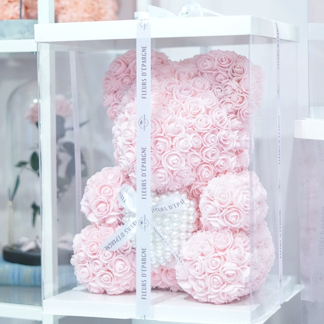 Pearl Heart Luxe Foam Rose Bear
