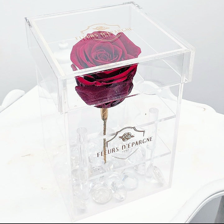 Purest Crystal Box with Long Stemmed 3 Year Rose