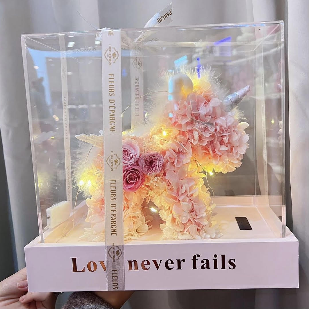 Flower Unicorn in Acrylic Case - Full Coverage