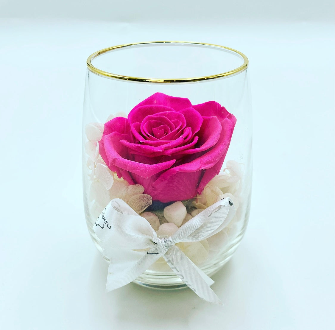 One Love in Round Glass Vase