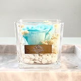 One Love in Square Glass Vase