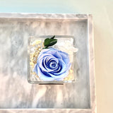 One Love in Square Glass Vase