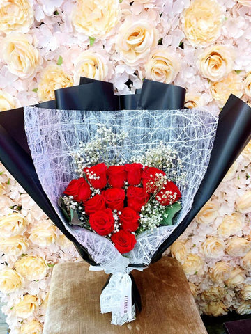 Red and White Eternal Rose Bouquet, Forever Flower Bouquet
