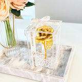 Gold Galaxy Rose in Crystal Vase