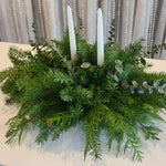 Medium Holiday Greens with 2 Candles