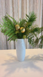 Holiday Arrangement with Ornaments in Vase - Fresh Flowers