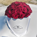 Red Velvet Romance Dome in Classic Rose Bucket