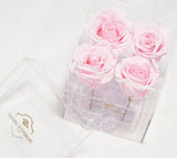 Jumbo 4 Rose Crystal Box with Drawer - 3 Year Flowers