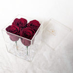 Jumbo 4 Rose Crystal Box with Drawer - 3 Year Flowers