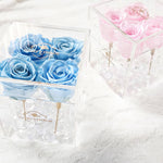 Jumbo 4 Rose Crystal Box with Drawer - 3 Year Flowers