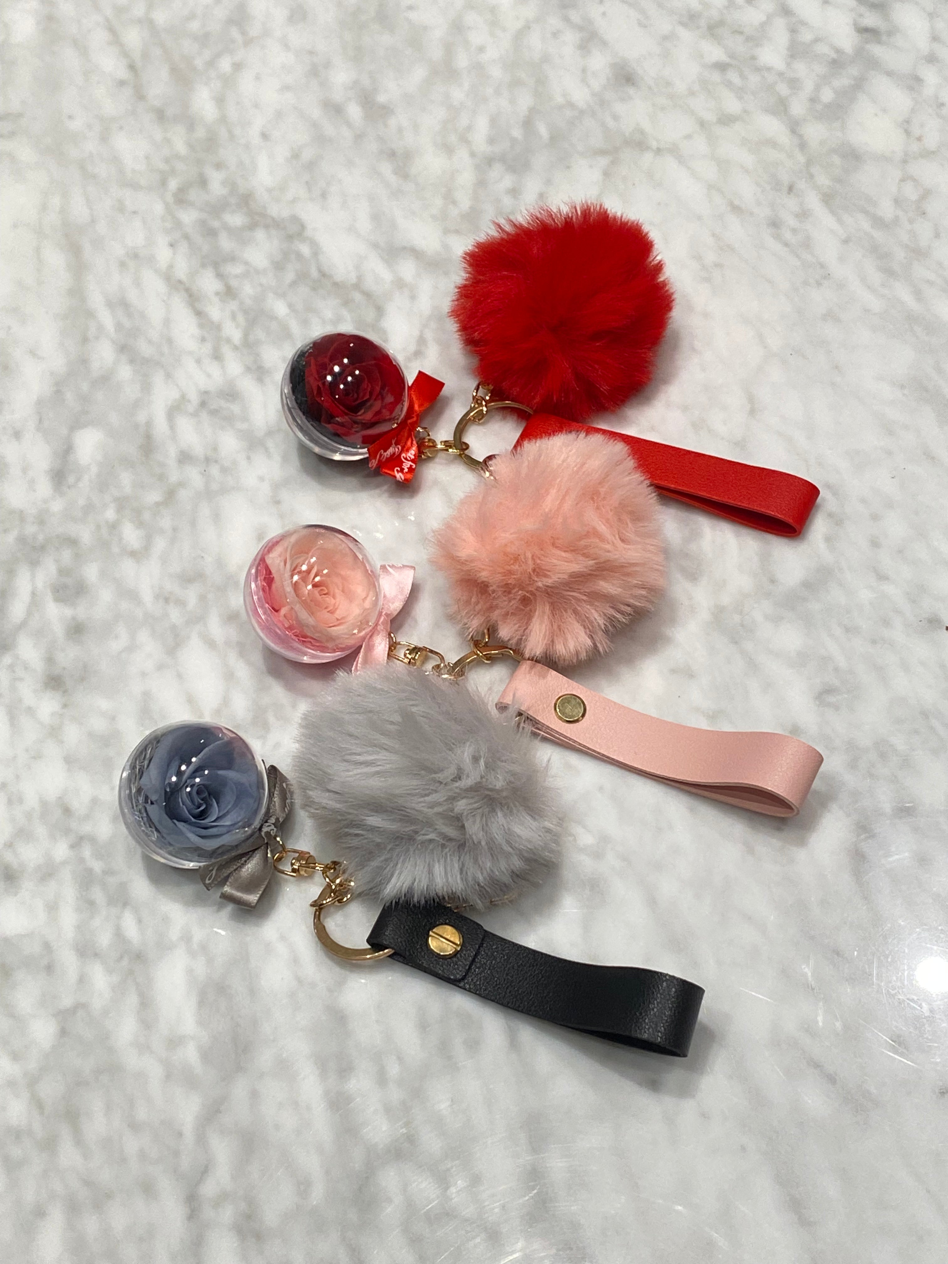 Preserved 2025 rose keychain