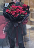 Large Bouquet with long silk tail - Fresh Flowers